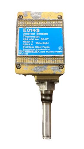 E014s Barksdale Nos Chemelex Ambient Sensing Thermostat 22a 480vac Sp-dt Stainless Probe