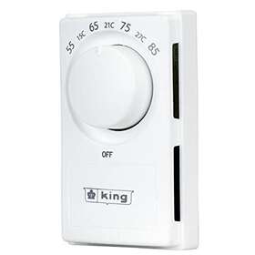 King 093319190661 Electric He-2 European Style Double Pole Anticipated Thermostat White