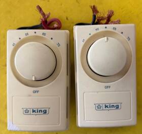 King M602 Lot Of 2 - Electric Double Pole Line Voltage Thermostats 4-wire 22a