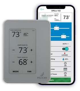 Pelican 855406007296 Tc3 Touch Screen Connected Wireless Wifi Thermostat With Co2 Sensor 24vdc
