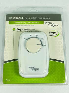 37-7297 White Rodgers 786710545672 Heating Dial Single Pole Baseboard Thermostat