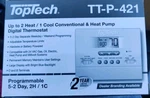 Top Tech TT-P-411 Thermostat Single Stage Digital Brand New. Fixed Price $45.95.
