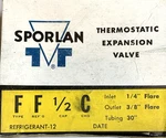 Sporlan FF-1/2-C Inlet 1/4", Outlet 3/8" Tubing 30"THERMOSTATIC Expansion Valv. Fixed Price $35.01.