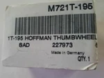 Hoffman M721T-195 Thumbwheel Thermostat New In Box. Fixed Price $39.99.