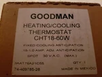 New Nib Goodman Heating Cooling Thermostat Model CHT18-60W Free Shipping. Fixed Price $39.99.