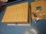 New, Universal Locking Thermostat Guard Cover, Beige, Metal. Fixed Price $13.99.