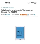 PRO1 Iaq R251W Remote Wireless Indoor Sensor. Fixed Price $65.00.