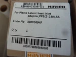 Navien 30003694F Water Pipe Adapter (black Thermostat). Fixed Price $8.00.