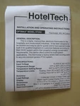 Hoteltech Optimax ST24U Thermostat Installation Operating Instructions Only. Fixed Price $11.95.