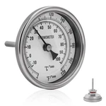 3" Dial 2" Probe Ferroday 1/2 Npt Stainless Steel Thermometer Silver. Fixed Price $35.78.