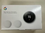 Nest Learning Google Thermostat + 2 Temperature Sensors. Fixed Price $170.00.