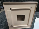13J041 Metal Universal Thermostat Guard, Tan (c). Fixed Price $10.00.