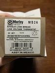 New Marley Electric Heating MS26 Single Line Break Voltage Thermostat. Fixed Price $29.99.