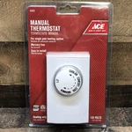 Ace Manual Dial Thermostat Line Voltage 120 Volts Single Pole Heating Only 42603. Fixed Price $19.95.