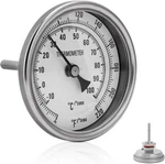 Ferroday 3" Dial 2" Probe Stainless Steel Kettle Thermometer 1/2 Npt Weldless W/. Fixed Price $27.95.