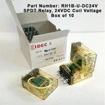 Idec RH1B-U-DC24V General Purpose Relay, 10A Contacts, Spdt, Box Of Pieces. Fixed Price $49.00.