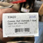 Mars Comm Ref Defrost T-stat Open 35F Close 55F 3/8" Tube Mount 33420. Fixed Price $20.00.